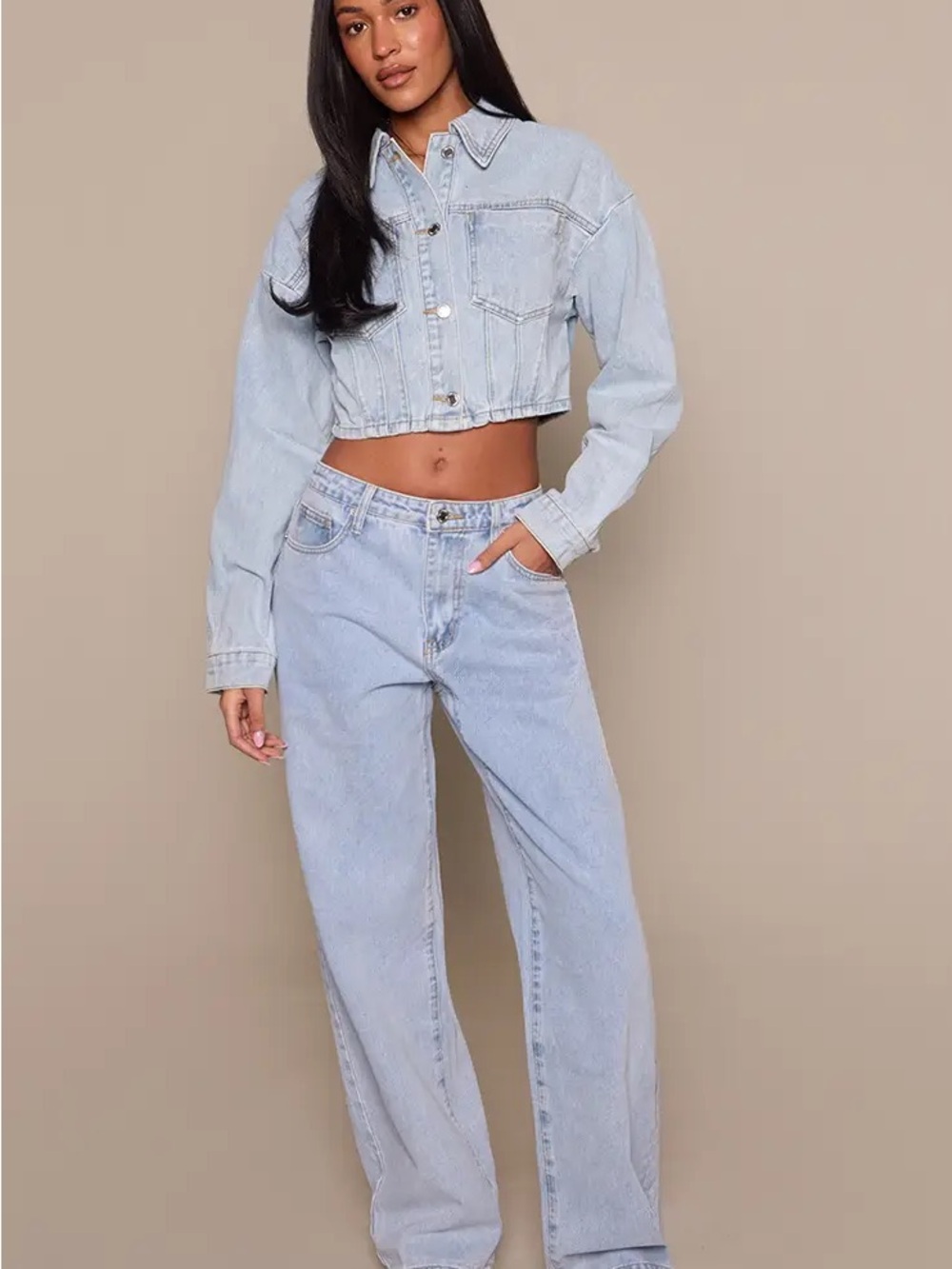 PrettyLittleThing Tall Light Blue Straight Leg Jeans